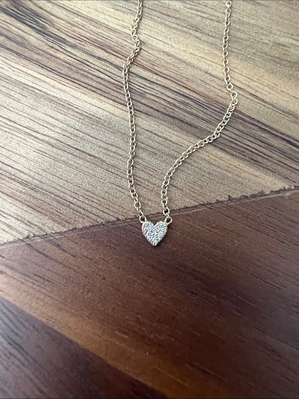 14k solid Gold Heart Pendant Necklace with Diamonds-Zoe Chicco